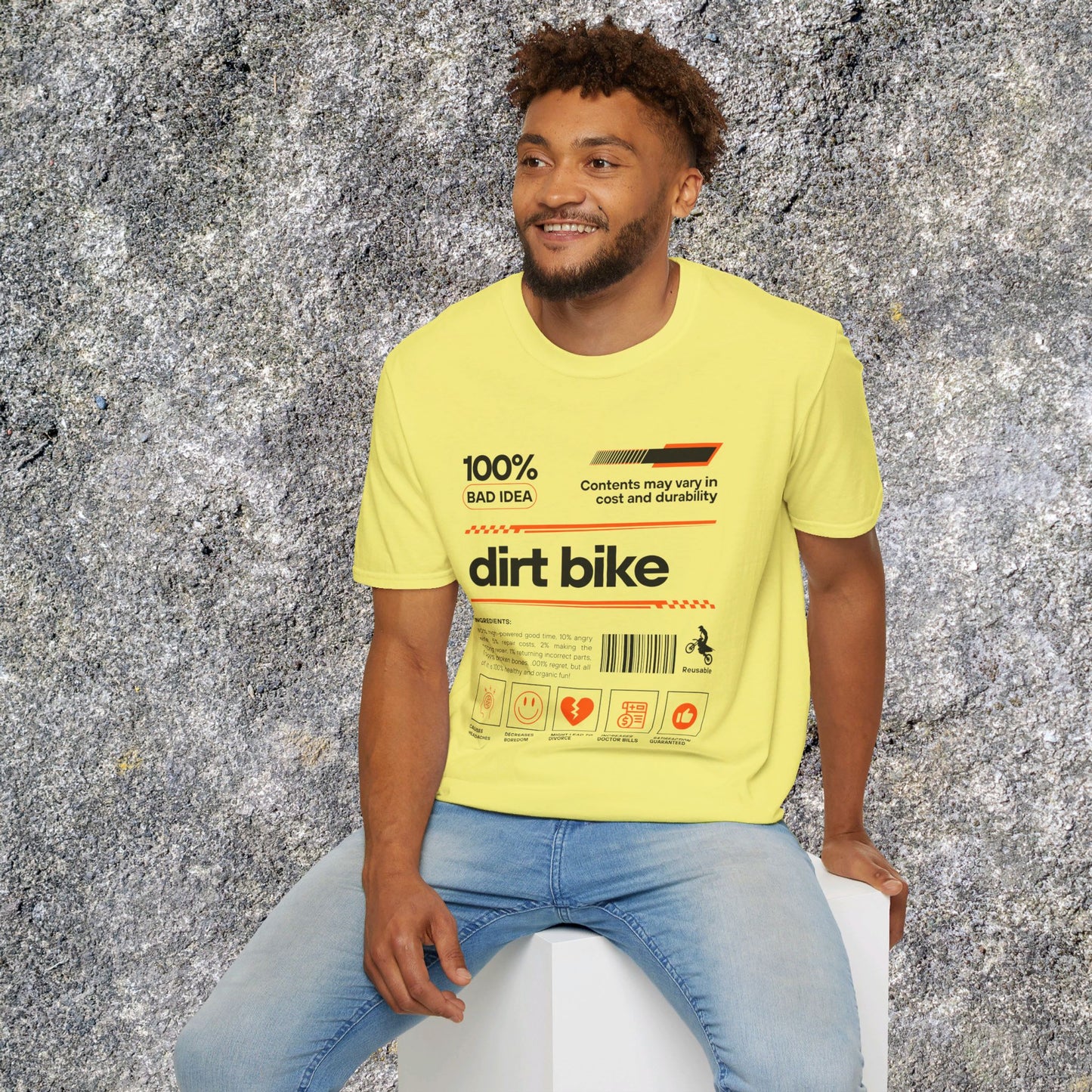 Mens Riding Shirt | Dirt Bike Ingredients Shirt | SOFT Cotton Adult Unisex tee shirt | DirtBike racing shirt for men | Dirt Bike shirt