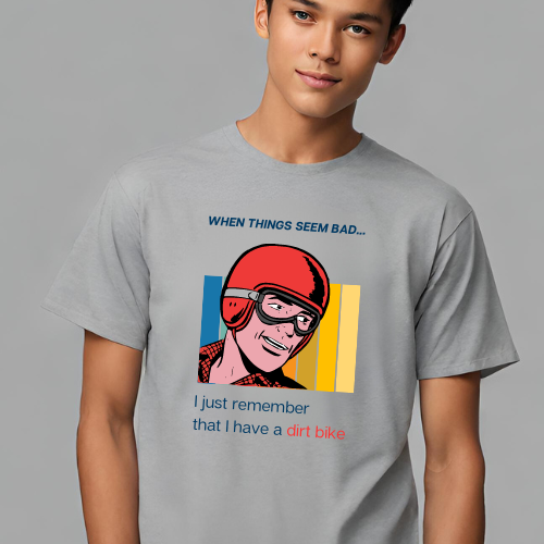 Youth DirtBike Shirt | Vintage Dirt Bike Shirt for Kids | When I feel bad, Remember dirt bike | Youth Short Sleeve Tee | Funny DirtBike shirt for boys | Bella Canvas Soft Cotton tee shirt